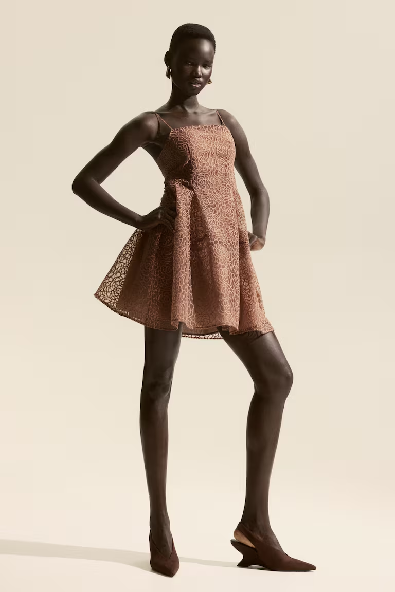 Embroidered Strappy Dress